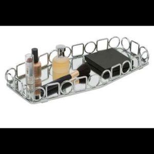 Circles and Squares Design Mirror Vanity Tray